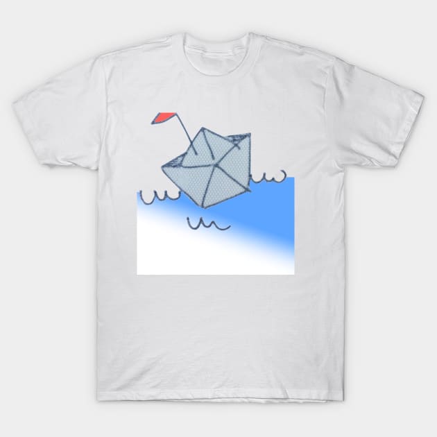 origami sailboat in the day with color T-Shirt by prettyguardianstudio